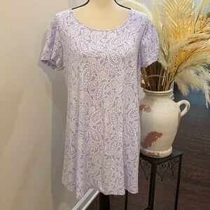 Lands’ End Lavender Cotton Dress Sz M
